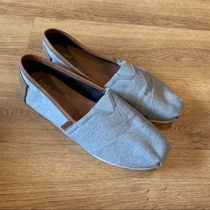 Toms shoes, heather grey chambray, like new